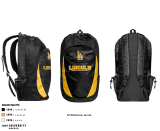 Gear Bag, Lincoln High School Football, Football, Teamtime, Team time, sublimation, custom sports apparel, team uniforms, spirit wear, spiritwear, sports uniforms, custom shirts, team store, custom team store, fundraiser sports, apparel fundraiser