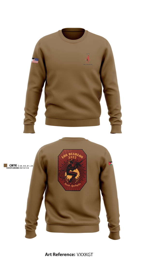 Crew Neck Sweatshirt, , Army, Teamtime, Team time, sublimation, custom sports apparel, team uniforms, spirit wear, spiritwear, sports uniforms, custom shirts, team store, custom team store, fundraiser sports, apparel fundraiser