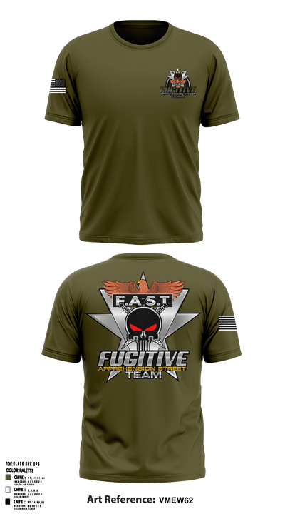 Fugitive apprehension street team 83350124 Short Sleeve Performance Shirt - 1