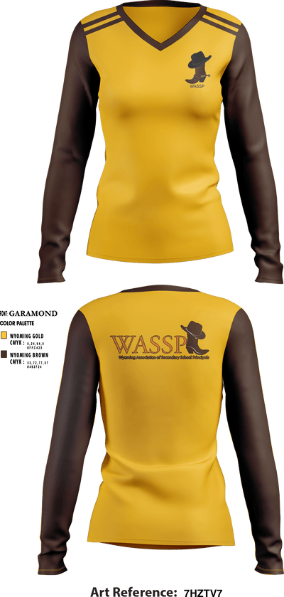Wyoming Association of Secondary School Principals 79829296 Women's Long Sleeve V-neck Shirt - 4