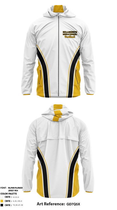 Bellingrath Middle School Football 75915550 Windbreaker - 1