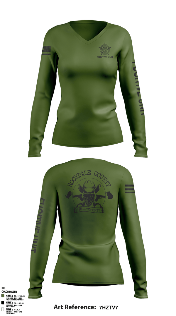 Women's Long Sleeve Vneck Shirt, RCSO Fugitive Unit, Police, Teamtime, Team time, sublimation, custom sports apparel, team uniforms, spirit wear, spiritwear, sports uniforms, custom shirts, team store, custom team store, fundraiser sports, apparel fundraiser