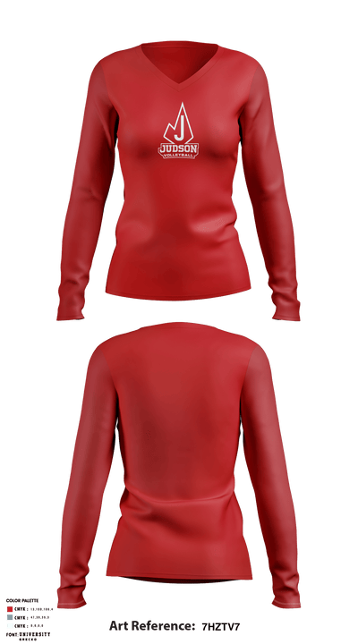 Judson High School Volleyball 81080129 Women's Long Sleeve V-neck Shirt - 3