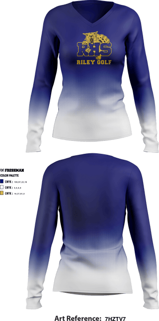 Women's Long Sleeve Vneck Shirt, Riley High School Golf, Golf, Teamtime, Team time, sublimation, custom sports apparel, team uniforms, spirit wear, spiritwear, sports uniforms, custom shirts, team store, custom team store, fundraiser sports, apparel fundraiser
