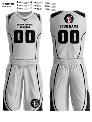 Basketball Uniform, Venom Sports Training, Men's Basketball, Teamtime, Team time, sublimation, custom sports apparel, team uniforms, spirit wear, spiritwear, sports uniforms, custom shirts, team store, custom team store, fundraiser sports, apparel fundraiser