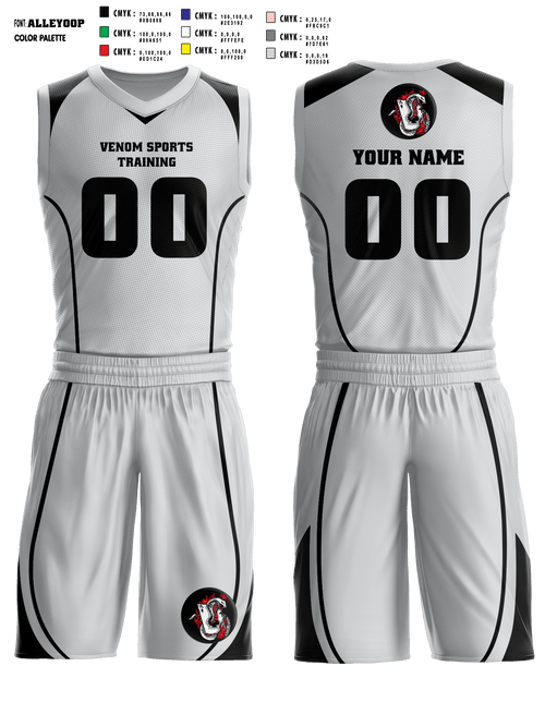 Basketball Uniform, Venom Sports Training, Men's Basketball, Teamtime, Team time, sublimation, custom sports apparel, team uniforms, spirit wear, spiritwear, sports uniforms, custom shirts, team store, custom team store, fundraiser sports, apparel fundraiser