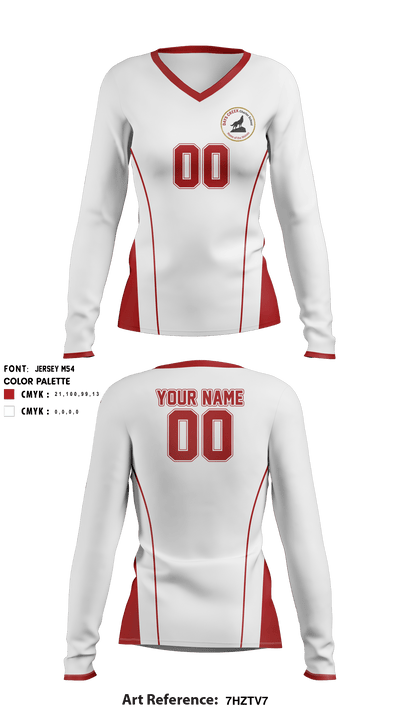 Days Creek Middle School Volleyball 3108474 Women's Long Sleeve V-neck Shirt - 2
