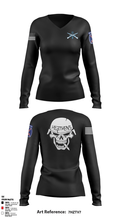Heathens 69167047 Women's Long Sleeve V-neck Shirt - 1