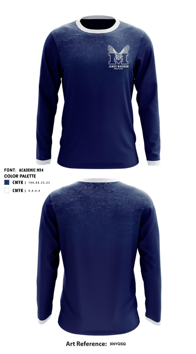 James Madison High School Wrestling 83670337 Long Sleeve Rash Guard Shirt - 1