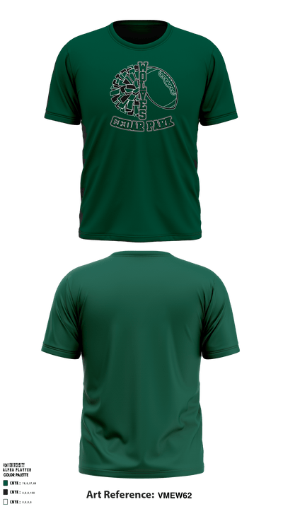 Cedar Park Timberwolves 13556335 Short Sleeve Performance Shirt - 20