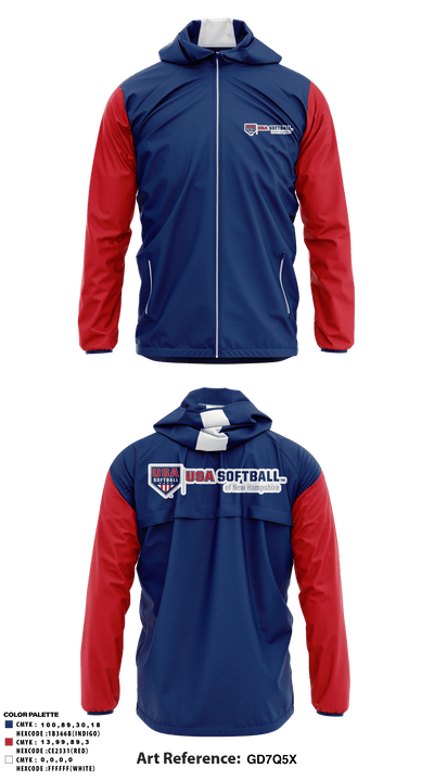 Usa Softball New Hampshire 15032759 Windbreaker - 1