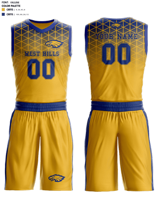 Basketball Uniform, West Hills College-Lemoore Basketball, Men's Basketball, Teamtime, Team time, sublimation, custom sports apparel, team uniforms, spirit wear, spiritwear, sports uniforms, custom shirts, team store, custom team store, fundraiser sports, apparel fundraiser