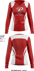 Pike High School 12877641 Women's Long Sleeve V-neck Shirt - 1