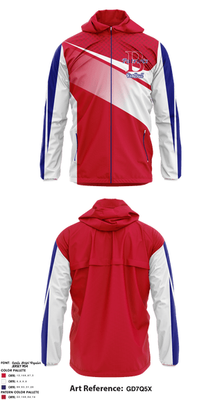 Windbreaker, Burlington Patriots, Football, Teamtime, Team time, sublimation, custom sports apparel, team uniforms, spirit wear, spiritwear, sports uniforms, custom shirts, team store, custom team store, fundraiser sports, apparel fundraiser