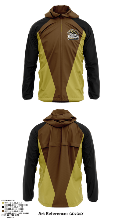 West Michigan Broncos Baseball Club 75740371 Windbreaker - 1