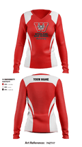 Woodland High School Swimming 97298494 Women's Long Sleeve V-neck Shirt - 2