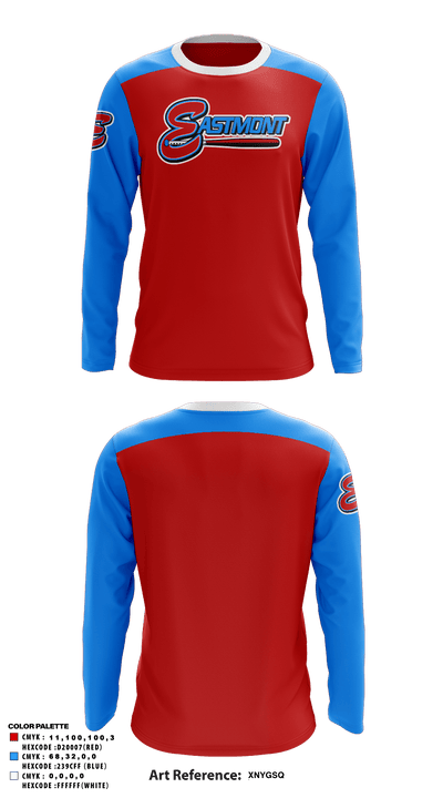 Eastmont Youth Baseball 44457782 Long Sleeve Performance Shirt - 1