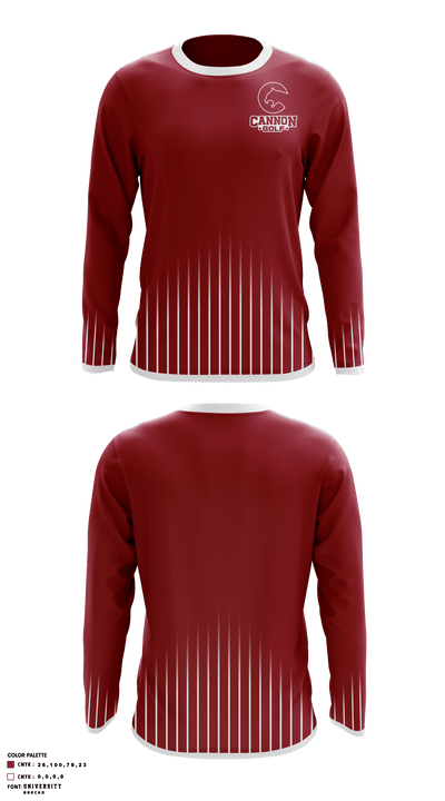 Cannon School Golf 65419322 Long Sleeve Performance Shirt - 1