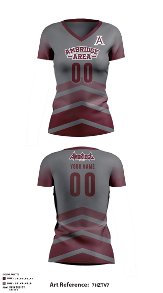 Women's Short Sleeve Vneck Shirt, Ambridge Area Senior High School Volleyball, Men's Volleyball, Teamtime, Team time, sublimation, custom sports apparel, team uniforms, spirit wear, spiritwear, sports uniforms, custom shirts, team store, custom team store, fundraiser sports, apparel fundraiser