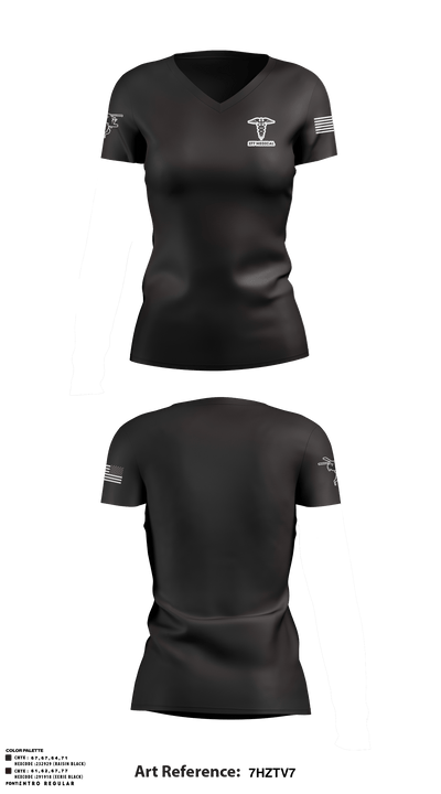 277 medical 81065928 Women's Short Sleeve V-neck Shirt - 1
