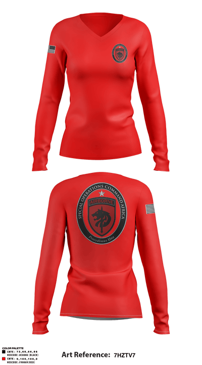 SOCAF 57961693 Women's Long Sleeve V-neck Shirt - 2
