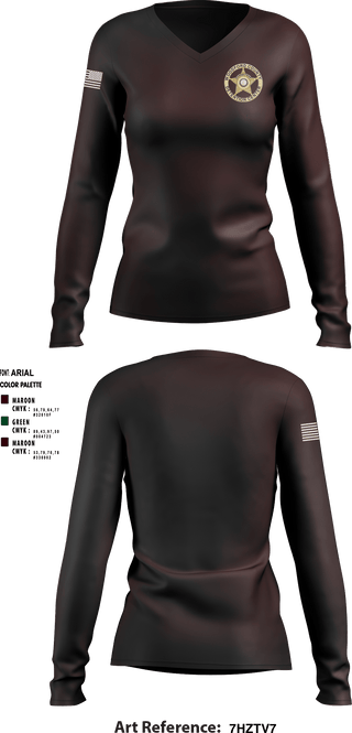 Women's Long Sleeve Vneck Shirt, , Police, Teamtime, Team time, sublimation, custom sports apparel, team uniforms, spirit wear, spiritwear, sports uniforms, custom shirts, team store, custom team store, fundraiser sports, apparel fundraiser