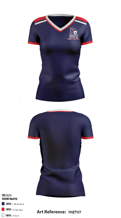 A Plus Academy Women's Volleyball 76998326 Women's Short Sleeve V-neck Shirt - 3