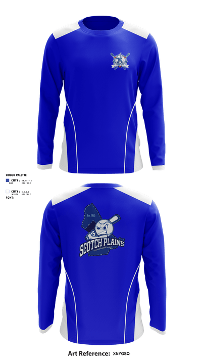 Scotch Plains Fanwood Youth Baseball Association 54320548 Long Sleeve Performance Shirt - 1