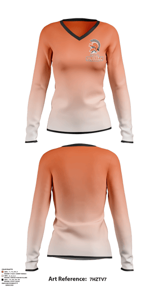 Women's Long Sleeve Vneck Shirt, York Suburban High School Tennis, Tennis, Teamtime, Team time, sublimation, custom sports apparel, team uniforms, spirit wear, spiritwear, sports uniforms, custom shirts, team store, custom team store, fundraiser sports, apparel fundraiser