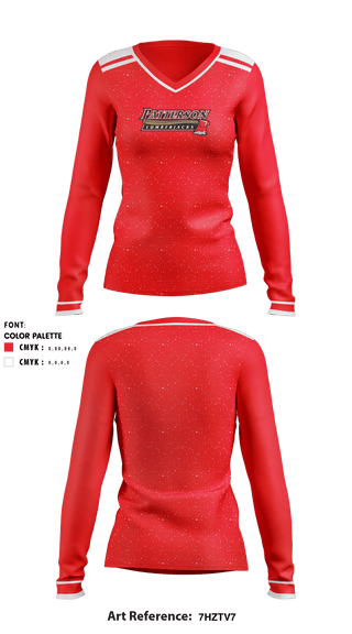 Women's Long Sleeve Vneck Shirt, Patterson High School Track, Track & Field, Teamtime, Team time, sublimation, custom sports apparel, team uniforms, spirit wear, spiritwear, sports uniforms, custom shirts, team store, custom team store, fundraiser sports, apparel fundraiser