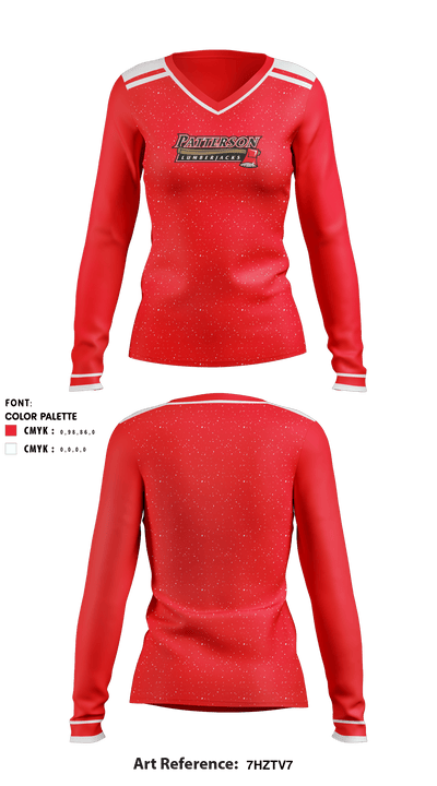 Patterson High School Track 9315007 Women's Long Sleeve V-neck Shirt - 1