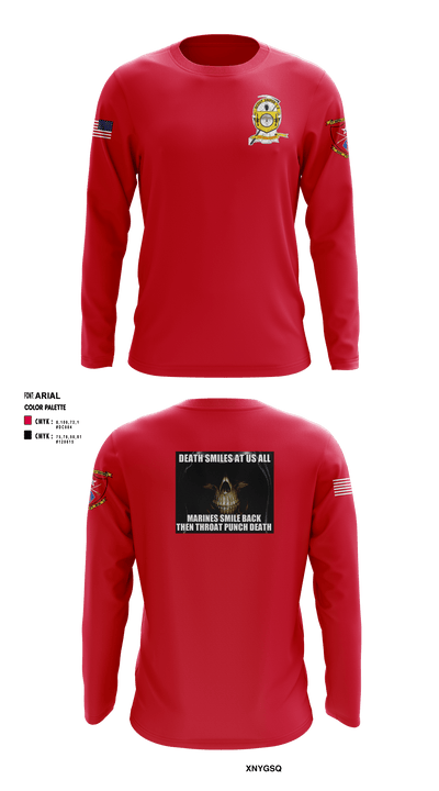 1st Battalion 5th Marines , Grim Reapers 61924302 Long Sleeve Performance Shirt - 2