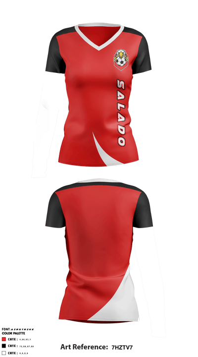 Salado High School Soccer 83502056 Women's Short Sleeve V-neck Shirt - 1