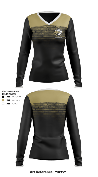 Arroyo Valley High School Swimming 84930750 Women's Long Sleeve V-neck Shirt - 1