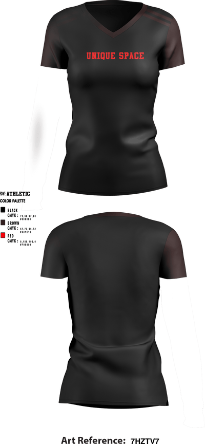Unique Space 65520288 Women's Short Sleeve V-neck Shirt - 1