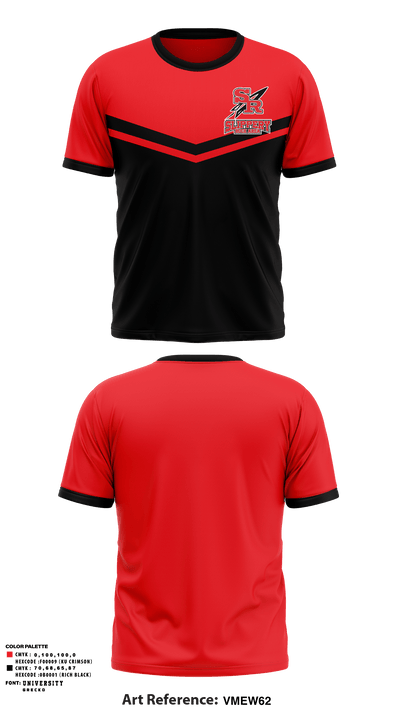 Slippery Rock Area High School Track 33849754 Short Sleeve Performance Shirt - 1