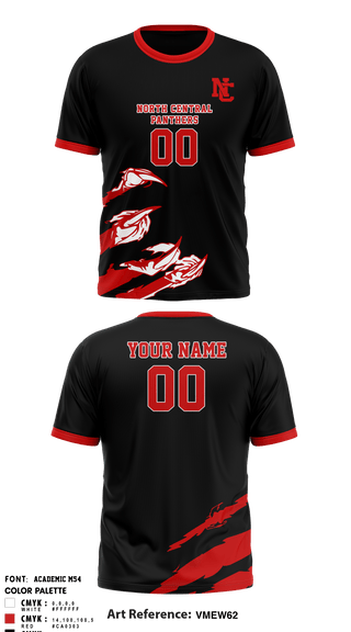 Short Sleeve Performance Shirt, North Central Panthers Volleyball, Women's Volleyball, Teamtime, Team time, sublimation, custom sports apparel, team uniforms, spirit wear, spiritwear, sports uniforms, custom shirts, team store, custom team store, fundraiser sports, apparel fundraiser