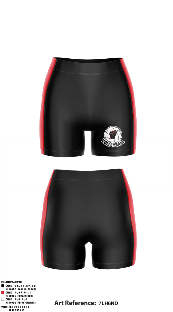 Women's Compression Shorts, Weaver Bearcats, Women's Volleyball, Teamtime, Team time, sublimation, custom sports apparel, team uniforms, spirit wear, spiritwear, sports uniforms, custom shirts, team store, custom team store, fundraiser sports, apparel fundraiser