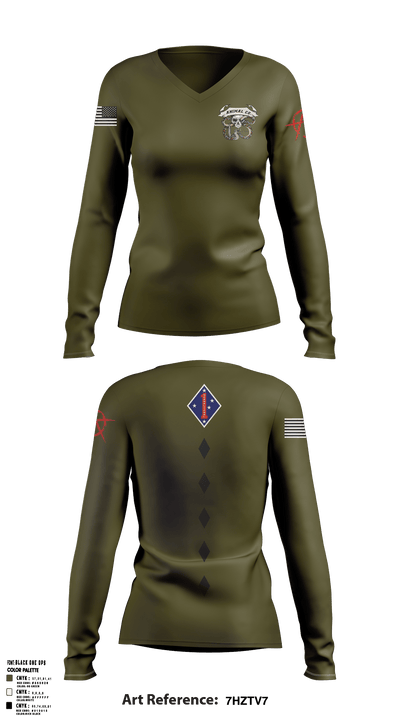 1/7 93469447 Women's Long Sleeve V-neck Shirt - 1