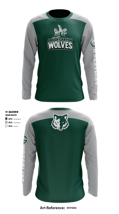 Green Canyon High School Wrestling 54384005 Long Sleeve Performance Shirt - 1