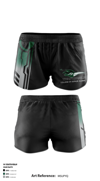 Women's Shorts, College of DuPage Alumni, School Spirit Store, Teamtime, Team time, sublimation, custom sports apparel, team uniforms, spirit wear, spiritwear, sports uniforms, custom shirts, team store, custom team store, fundraiser sports, apparel fundraiser