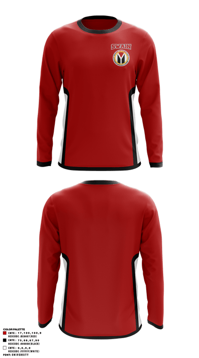 Swain Basketball Academy 77002420 Long Sleeve Performance Shirt - 1