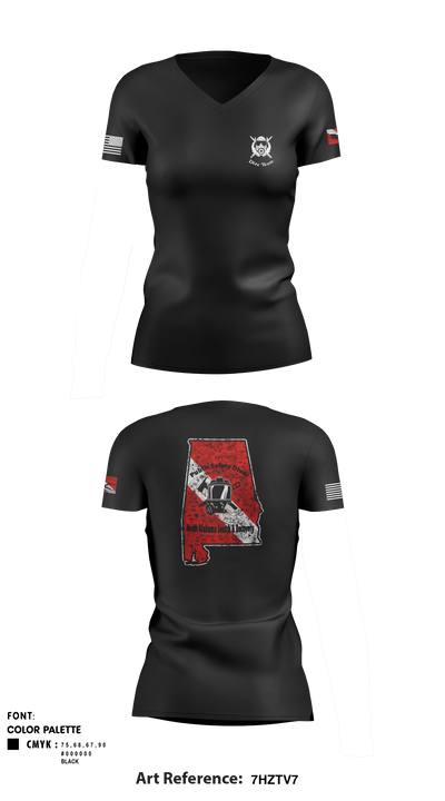 Cullman County Dive Team 44931710 Women's Short Sleeve V-neck Shirt - 2