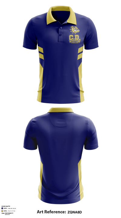 C D Hylton High School Wrestling 90168065 Short Sleeve Performance Polo - 1