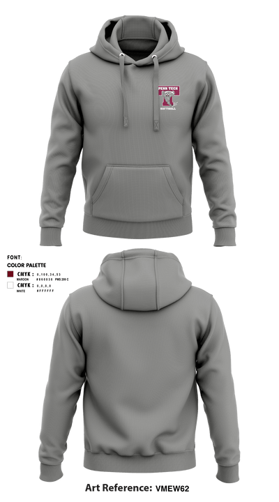 Camden County Technical High School-Pennsauken Campus Softball 60247882 Hoodie - 4