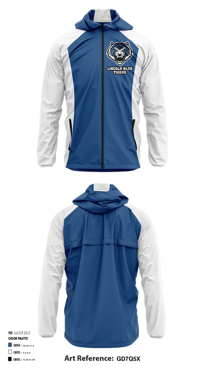 Lincoln Blue Tigers 71519755 Windbreaker - 1