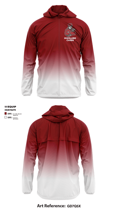 Highland High School Cheer 84657938 Windbreaker - 4