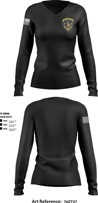Women's Long Sleeve Vneck Shirt, , Police, Teamtime, Team time, sublimation, custom sports apparel, team uniforms, spirit wear, spiritwear, sports uniforms, custom shirts, team store, custom team store, fundraiser sports, apparel fundraiser