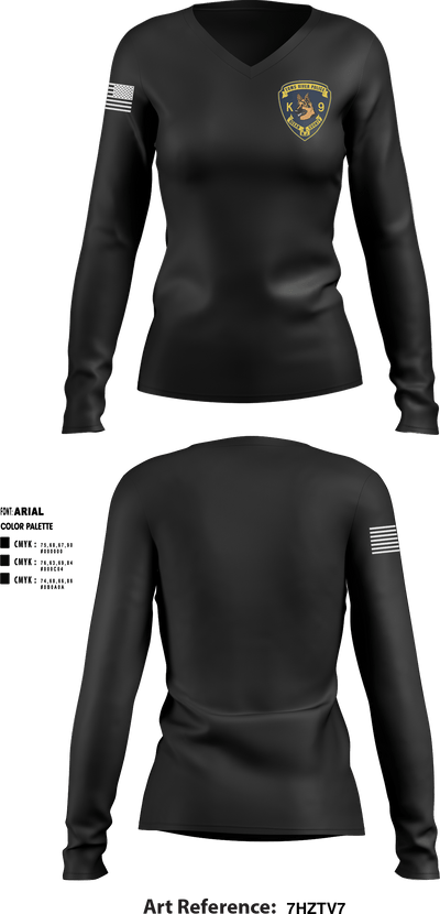 K9 1129861 Women's Long Sleeve V-neck Shirt - 2 (1)