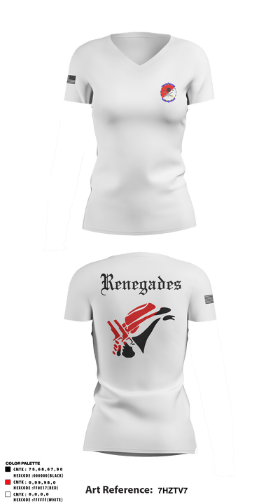 Alpha Troop 2-6 Cav Renegades 60114489 Women's Short Sleeve V-neck Shirt - 3